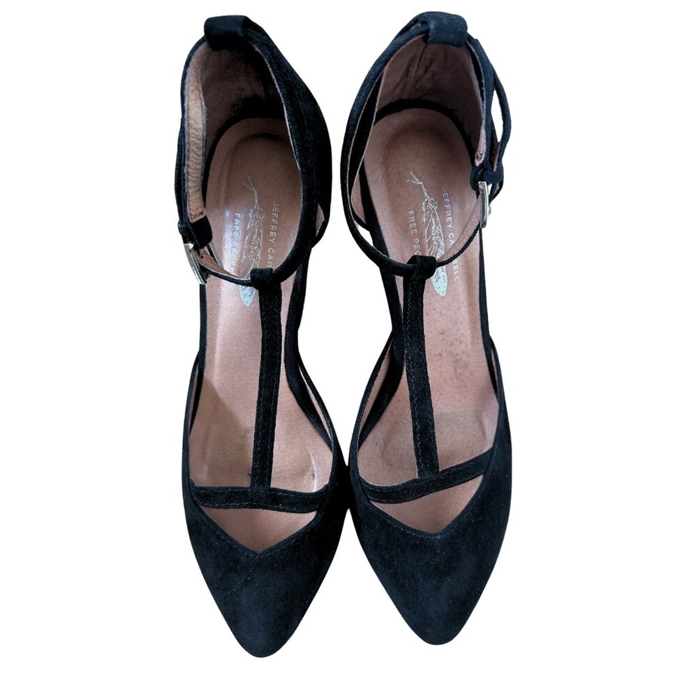 Free People by Jeffrey Campbell, Black Suede, Closed Toe Wedge, Size 6